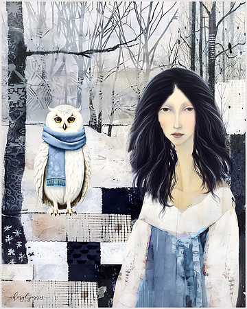 Hoot in a Blue Scarf